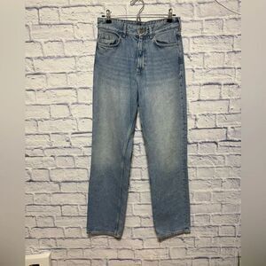 COS Women's Straight Leg Relaxed Fit Full Length Jeans Light Blue Pants 25